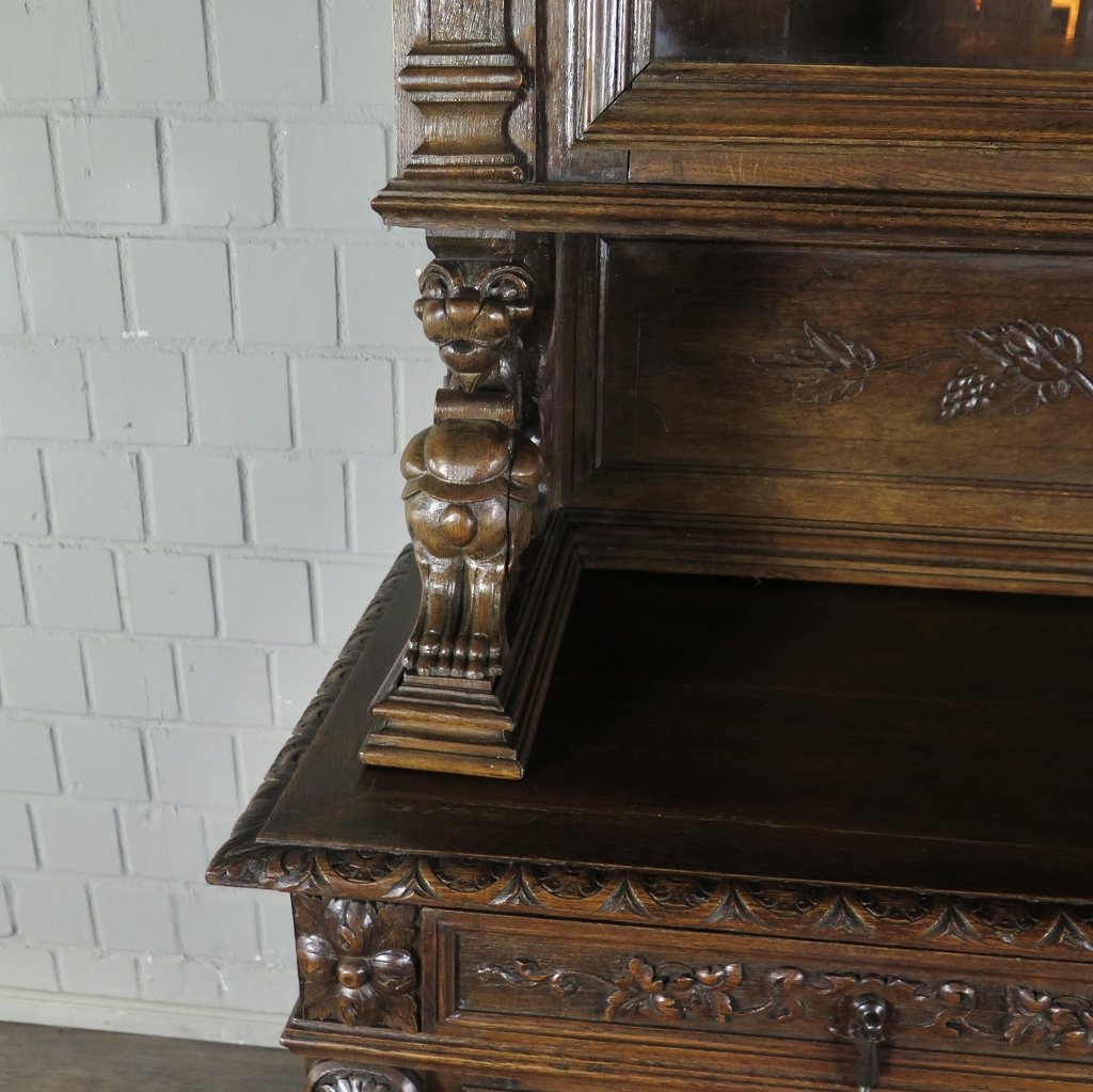 Buffetschrank Jagdschrank Gründerzeit 1880 Eiche