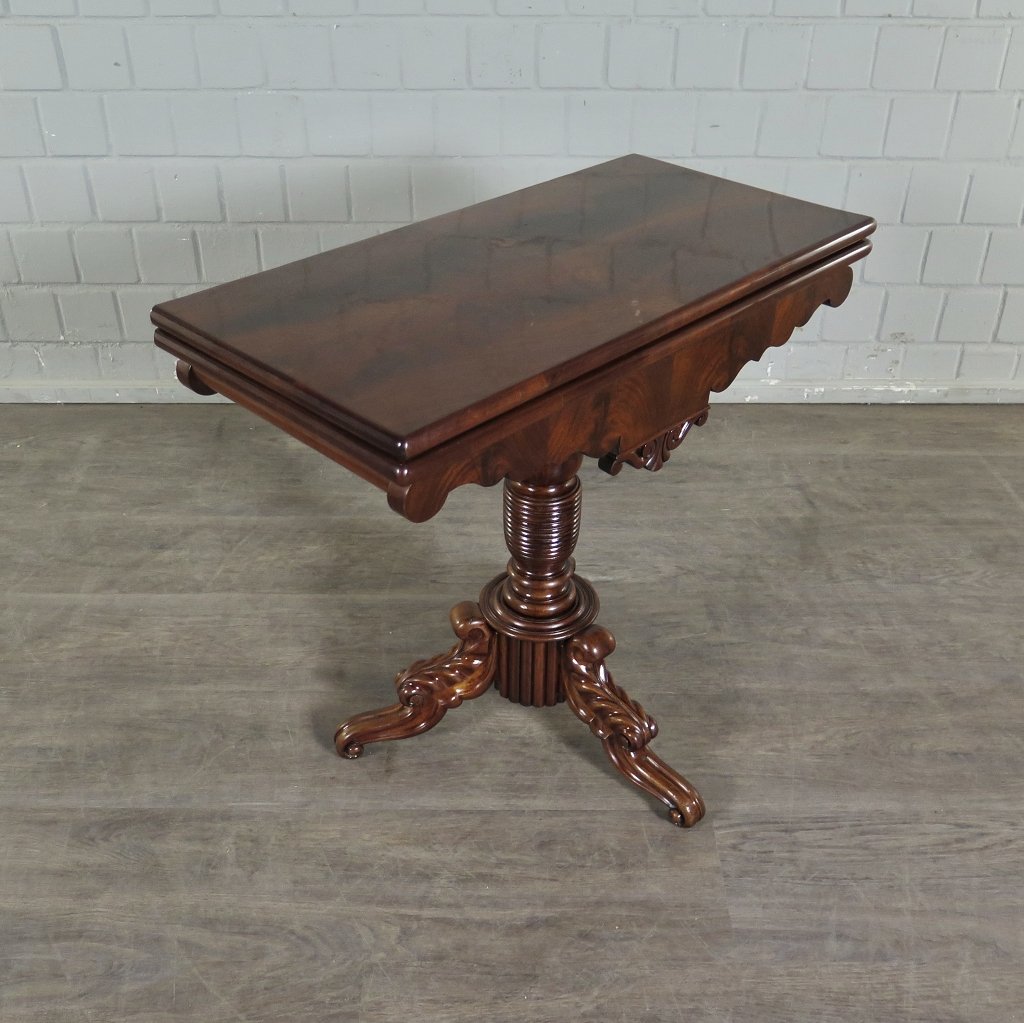 Klapptisch Spieltisch Beistelltisch Biedermeier 1860 Mahagoni