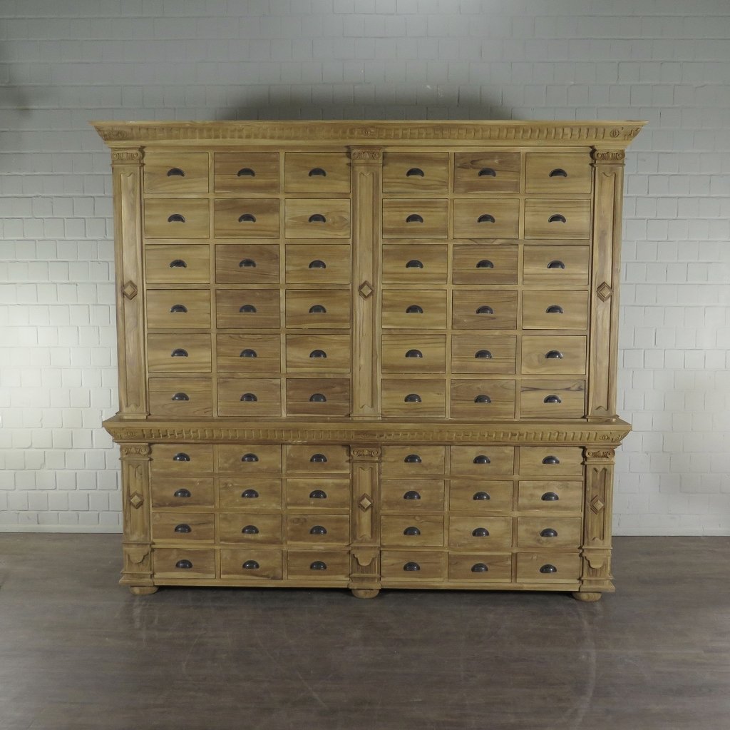 Apothekerschrank Ladenschrank Anna Teakholz 2,51 m