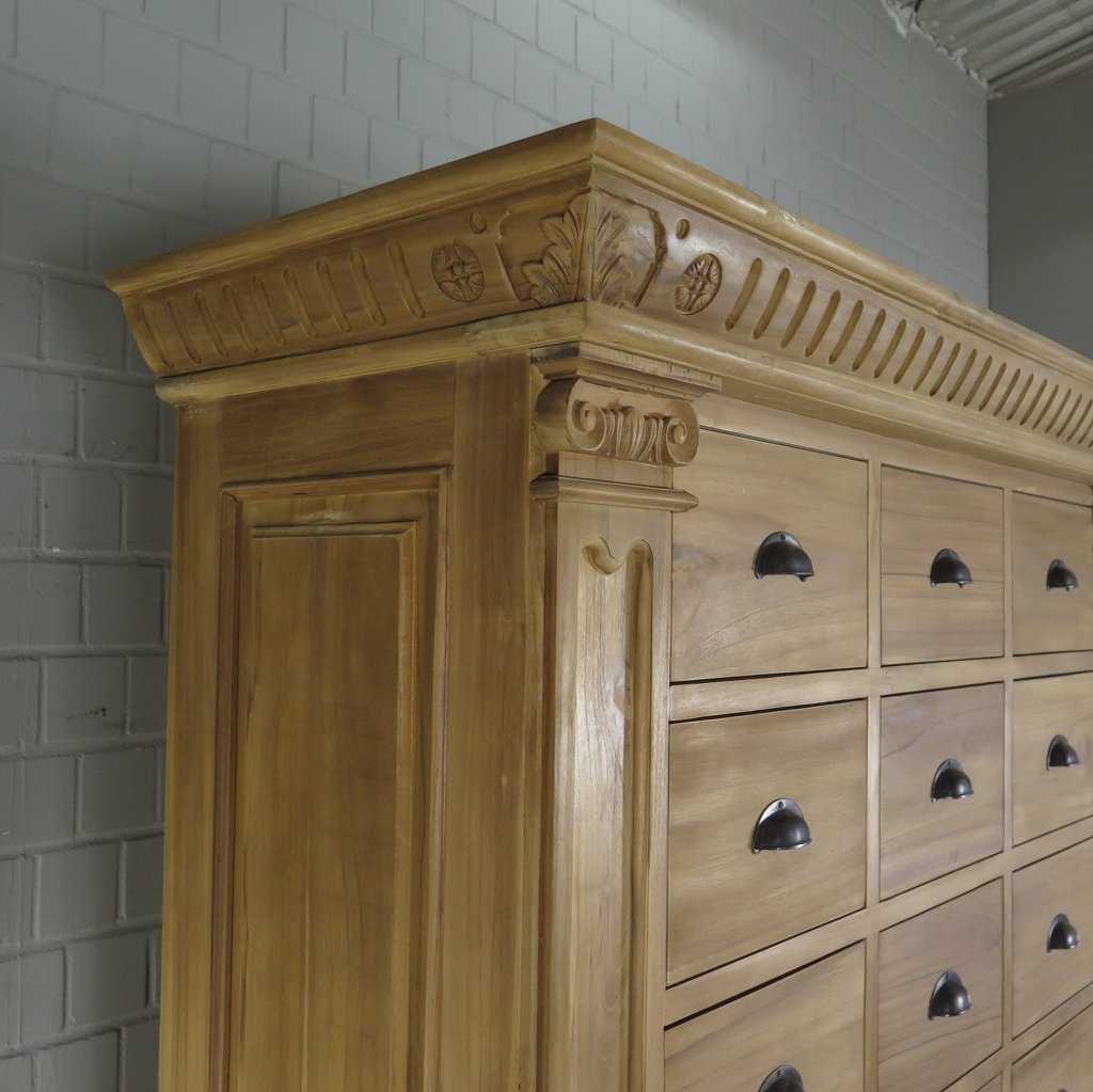Apothekerschrank Ladenschrank Anna Teakholz 2,51 m