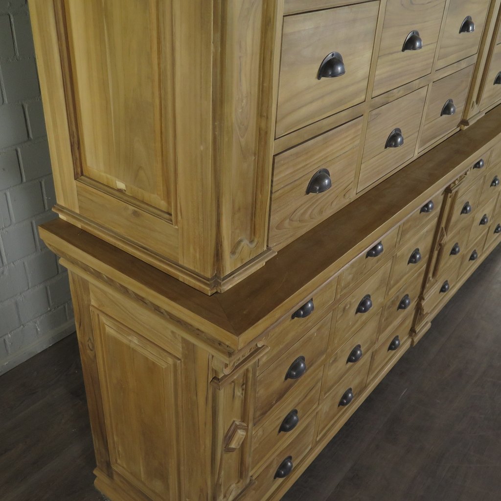 Apothekerschrank Ladenschrank Anna Teakholz 2,51 m