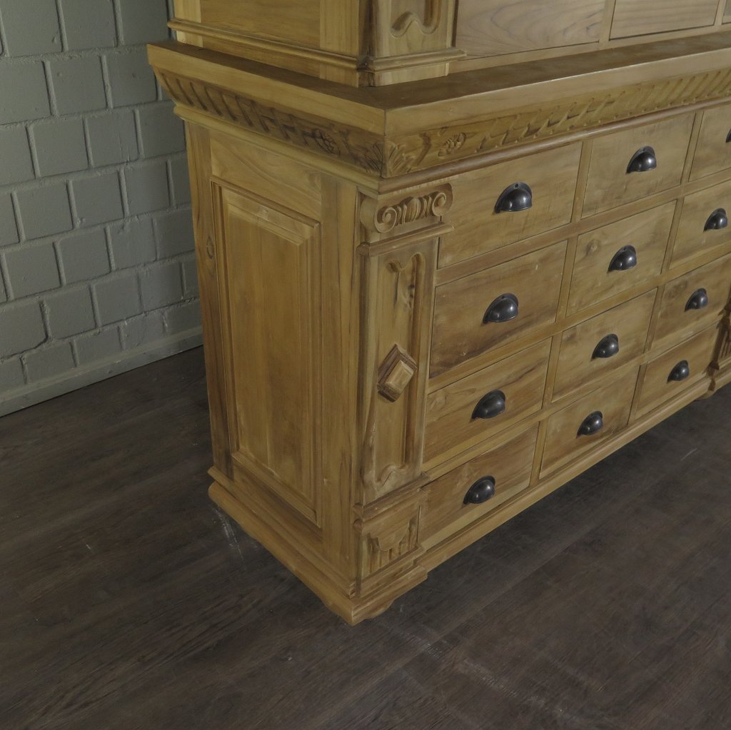 Apothekerschrank Ladenschrank Anna Teakholz 2,51 m