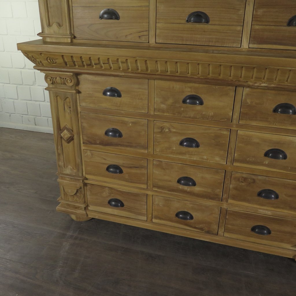 Apothekerschrank Ladenschrank Anna Teakholz 2,51 m