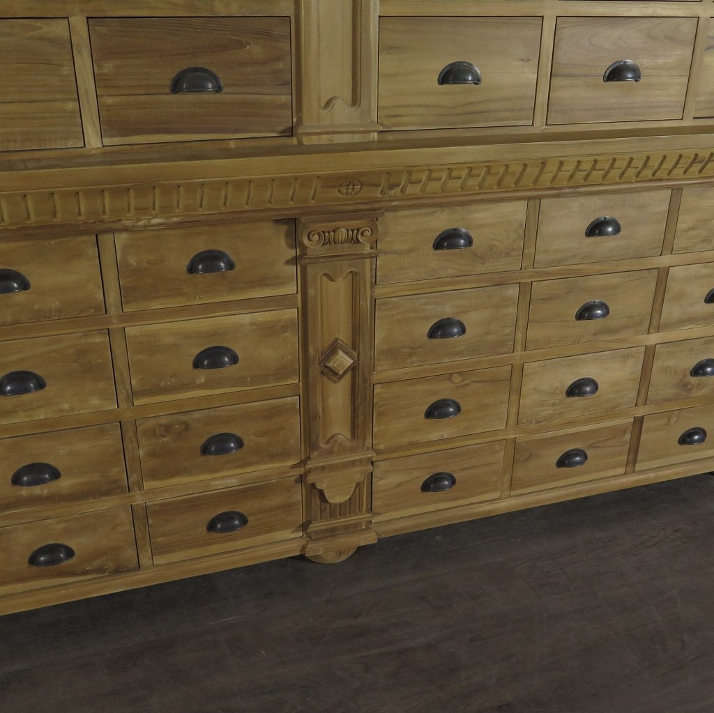 Apothekerschrank Ladenschrank Anna Teakholz 2,51 m