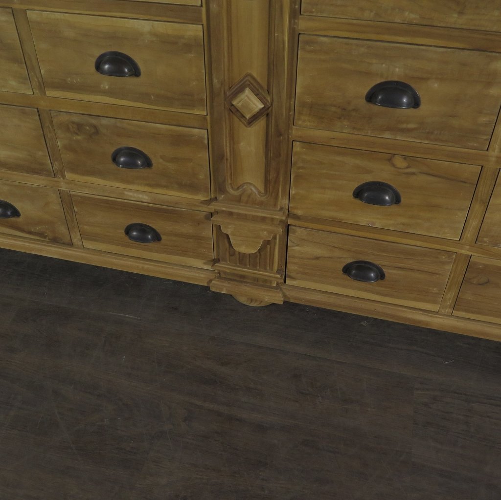 Apothekerschrank Ladenschrank Anna Teakholz 2,51 m