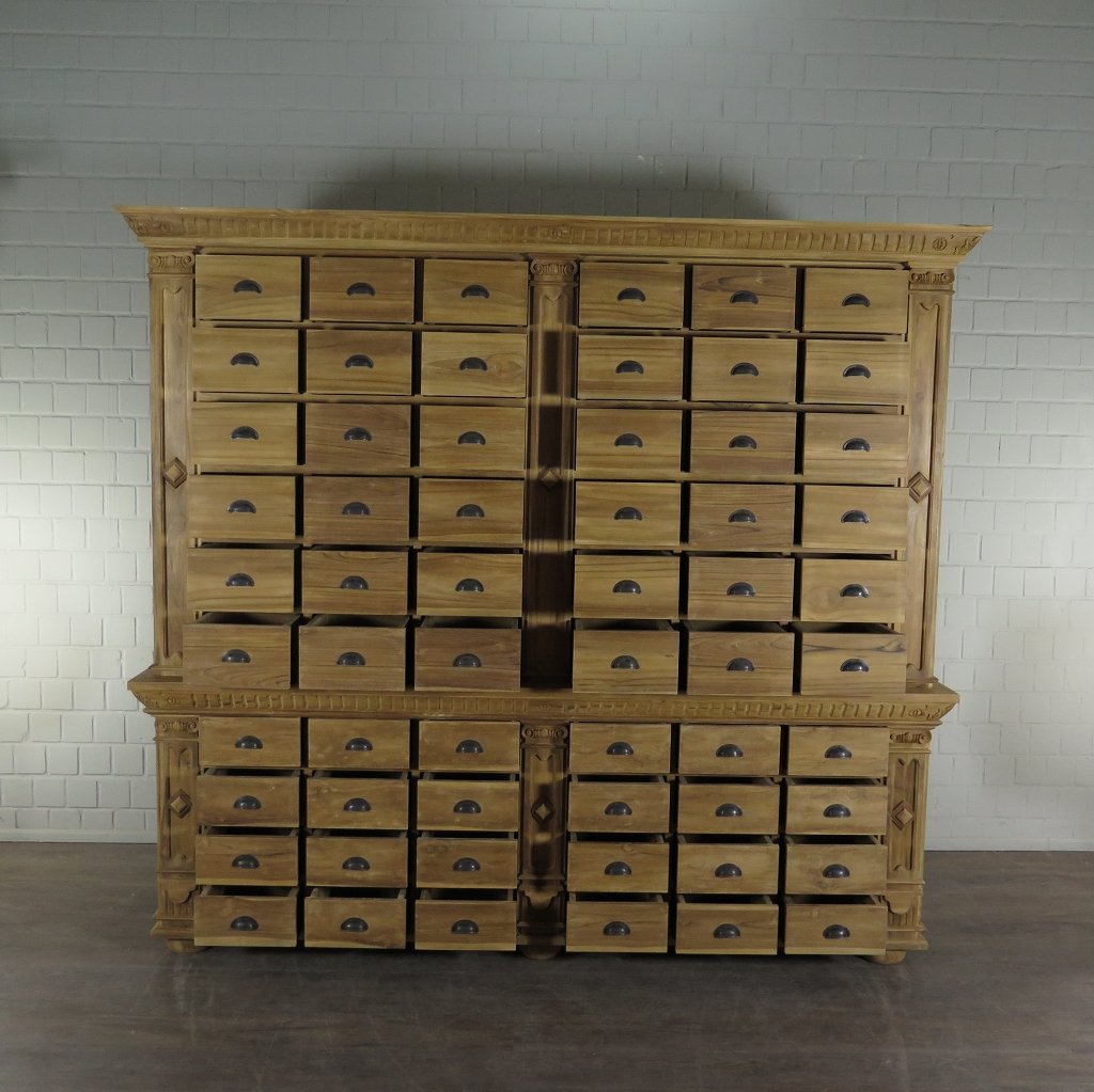Apothekerschrank Ladenschrank Anna Teakholz 2,51 m
