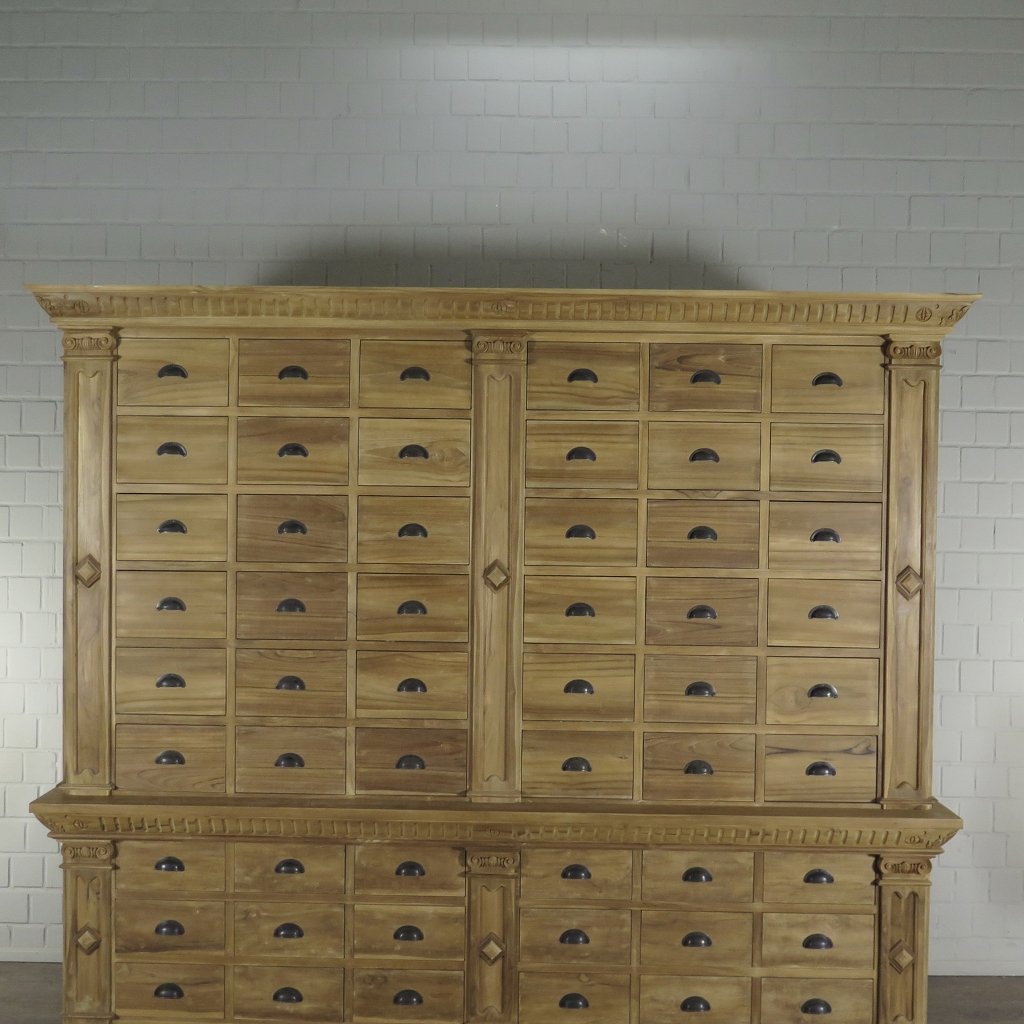 Apothekerschrank Ladenschrank Anna Teakholz 2,51 m