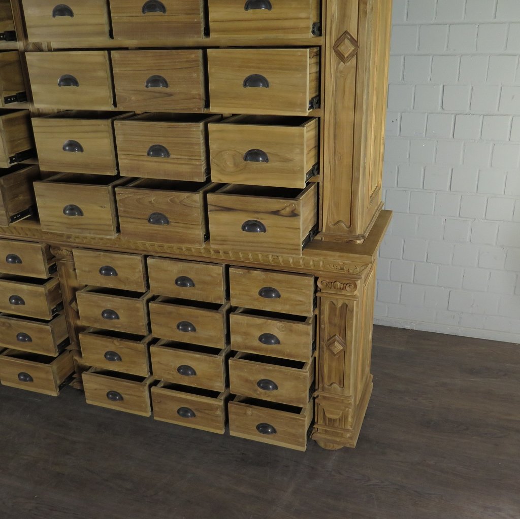 Apothekerschrank Ladenschrank Anna Teakholz 2,51 m