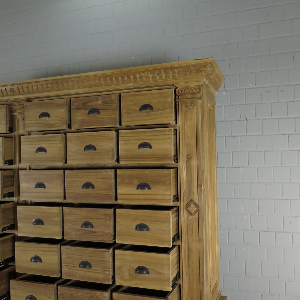 Apothekerschrank Ladenschrank Anna Teakholz 2,51 m