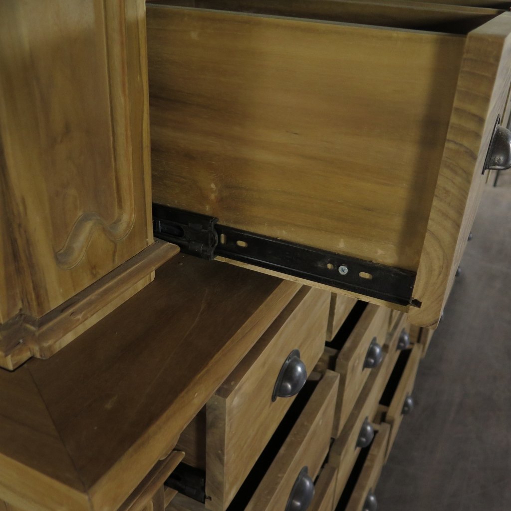 Apothekerschrank Ladenschrank Anna Teakholz 2,51 m