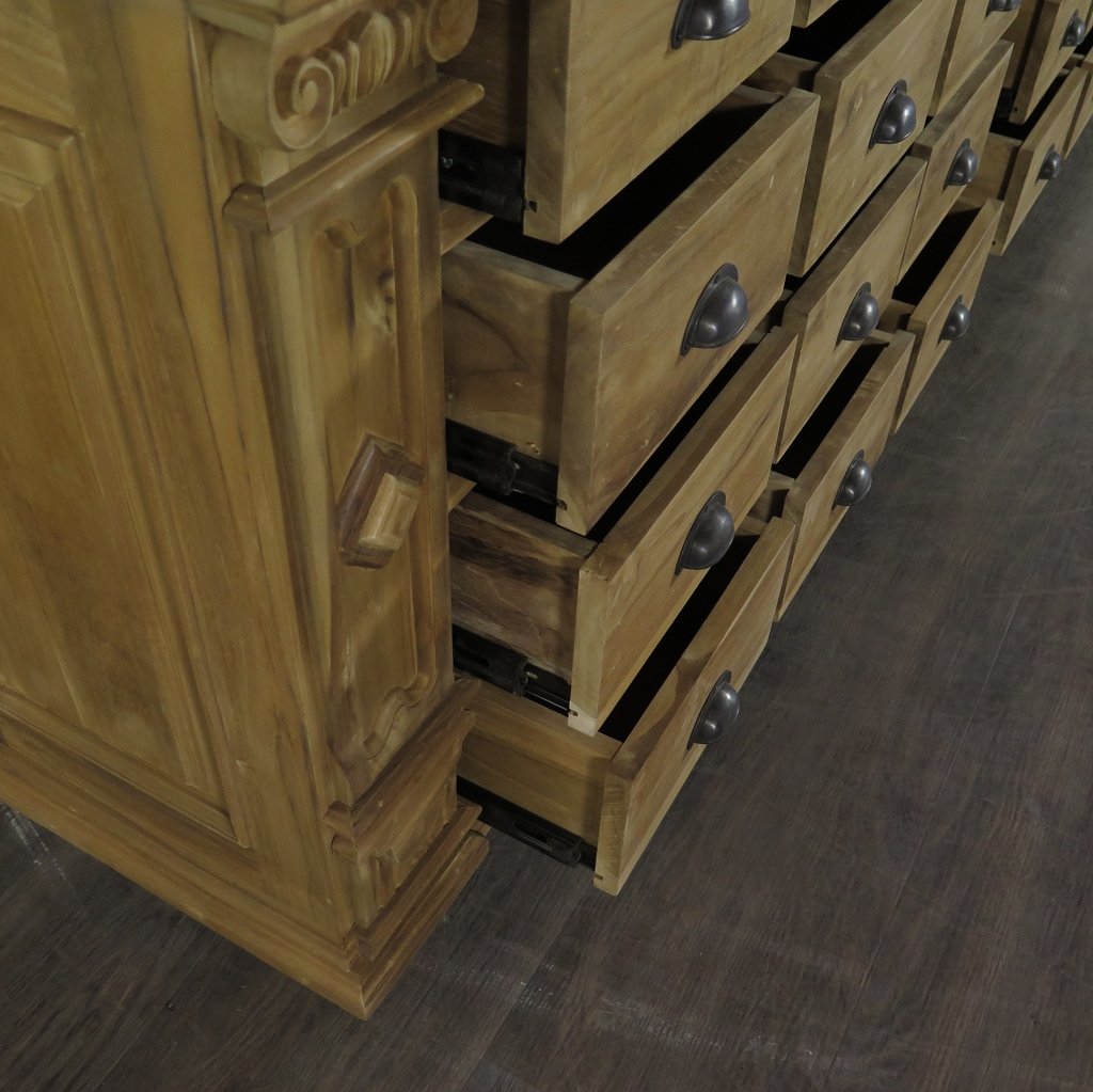 Apothekerschrank Ladenschrank Anna Teakholz 2,51 m