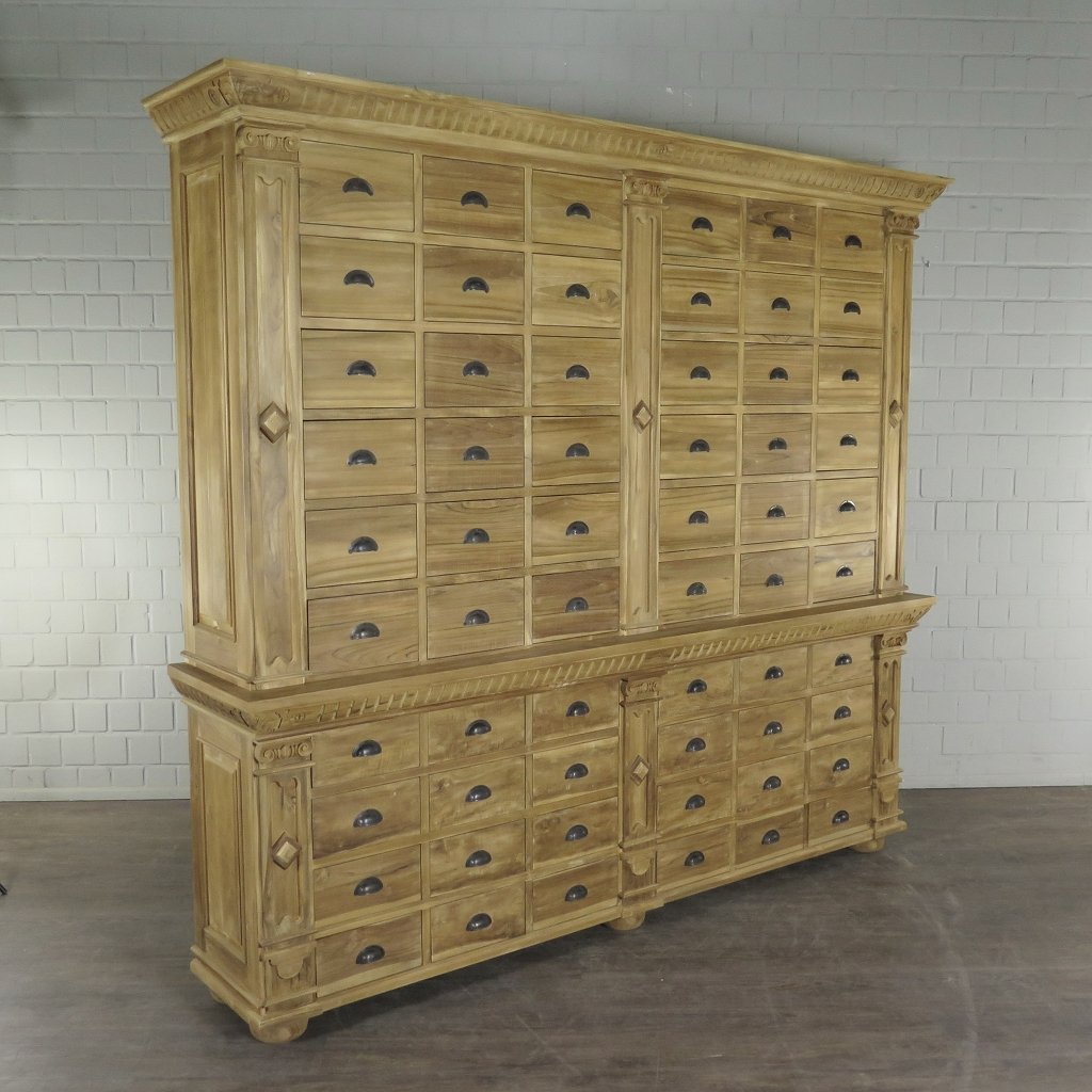 Apothekerschrank Ladenschrank Anna Teakholz 2,51 m