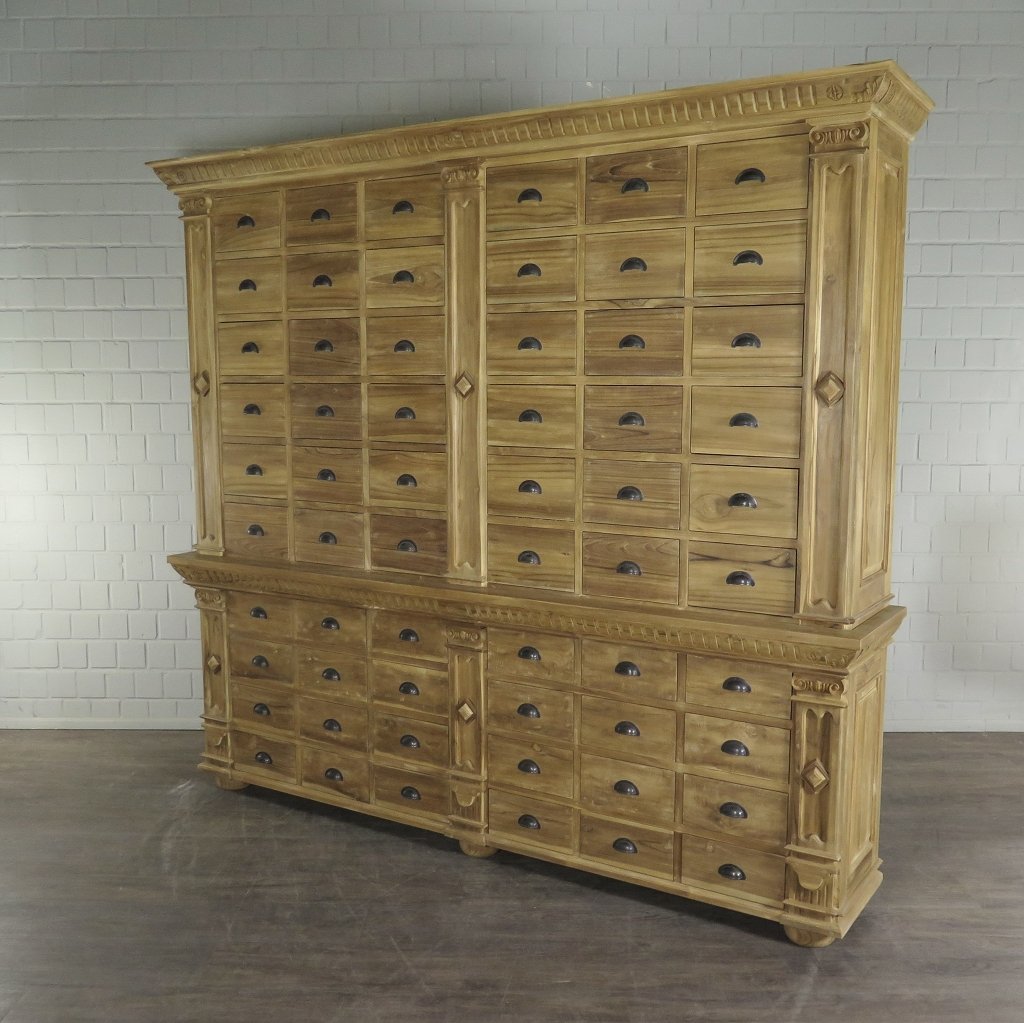 Apothekerschrank Ladenschrank Anna Teakholz 2,51 m