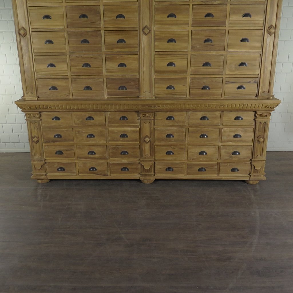 Apothekerschrank Ladenschrank Anna Teakholz 2,51 m