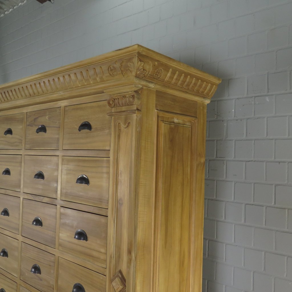 Apothekerschrank Ladenschrank Anna Teakholz 2,51 m