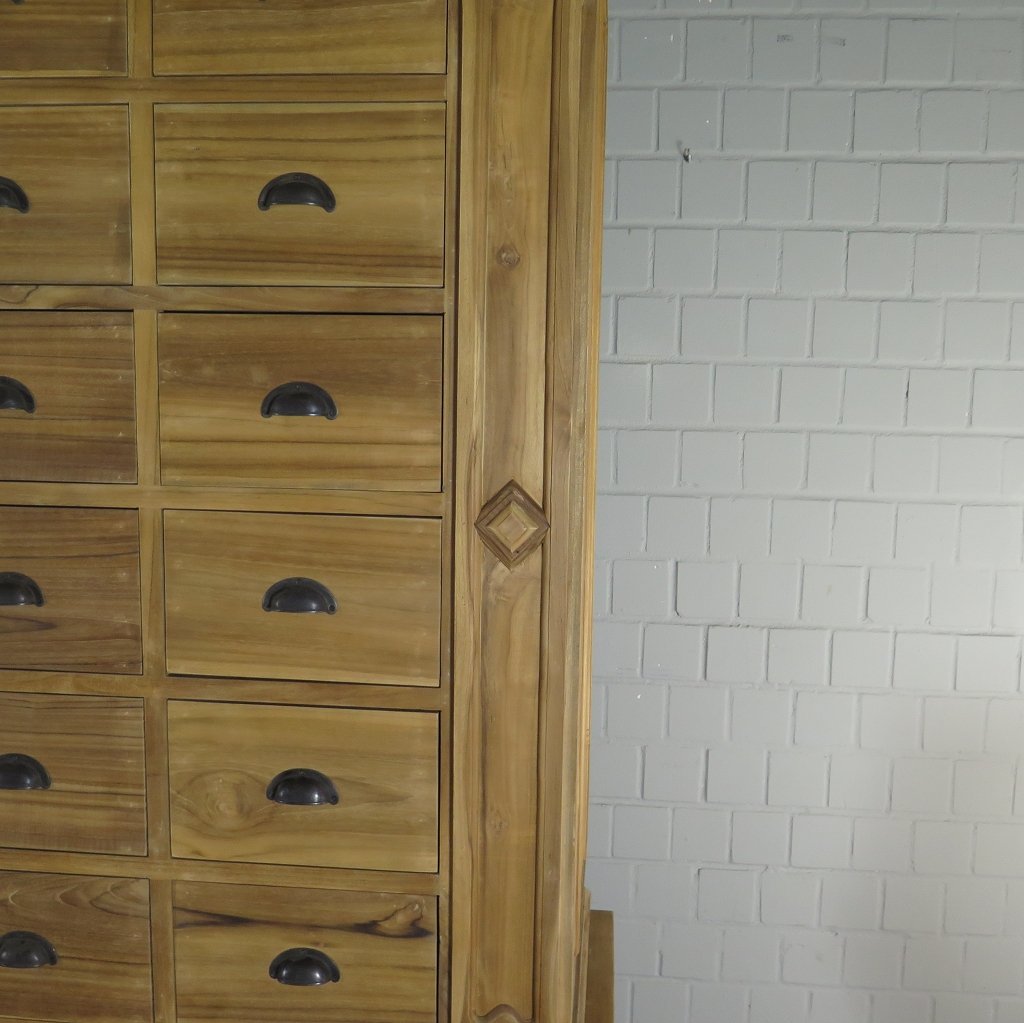 Apothekerschrank Ladenschrank Anna Teakholz 2,51 m