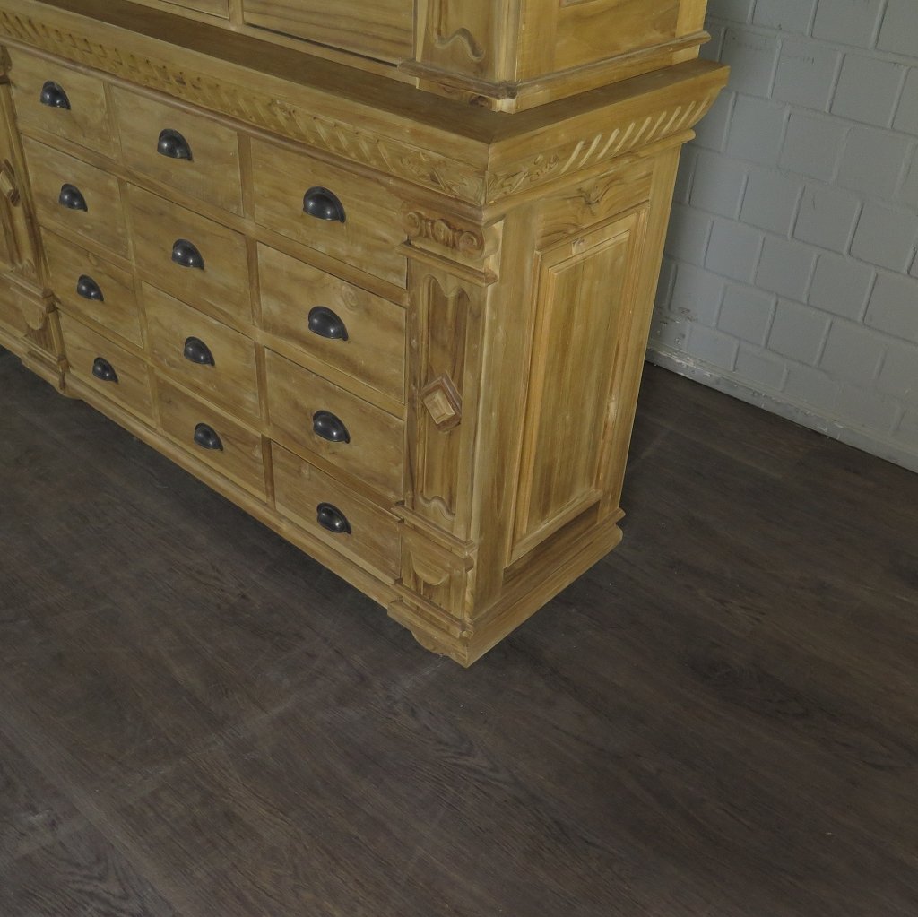 Apothekerschrank Ladenschrank Anna Teakholz 2,51 m