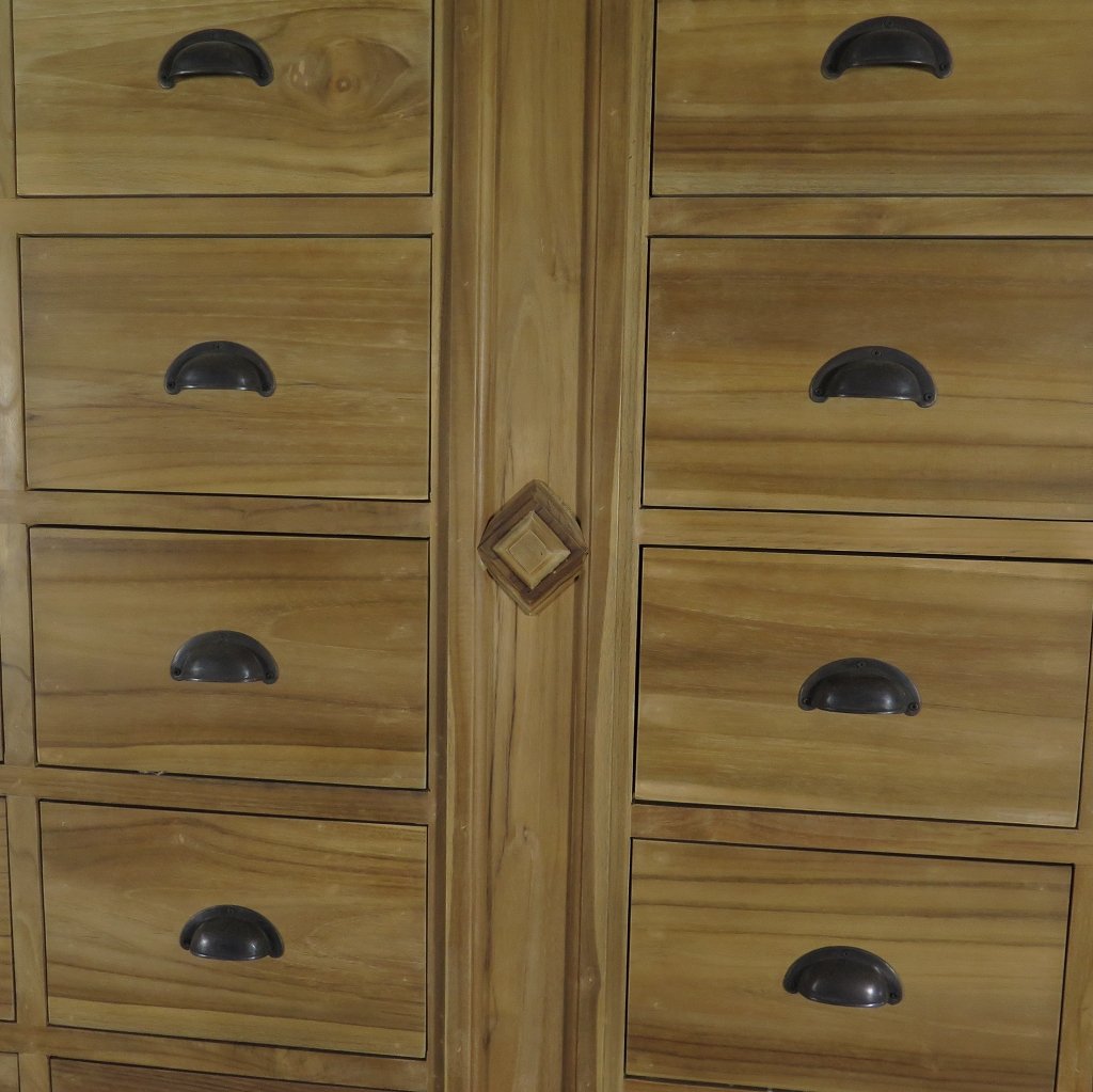 Apothekerschrank Ladenschrank Anna Teakholz 2,51 m