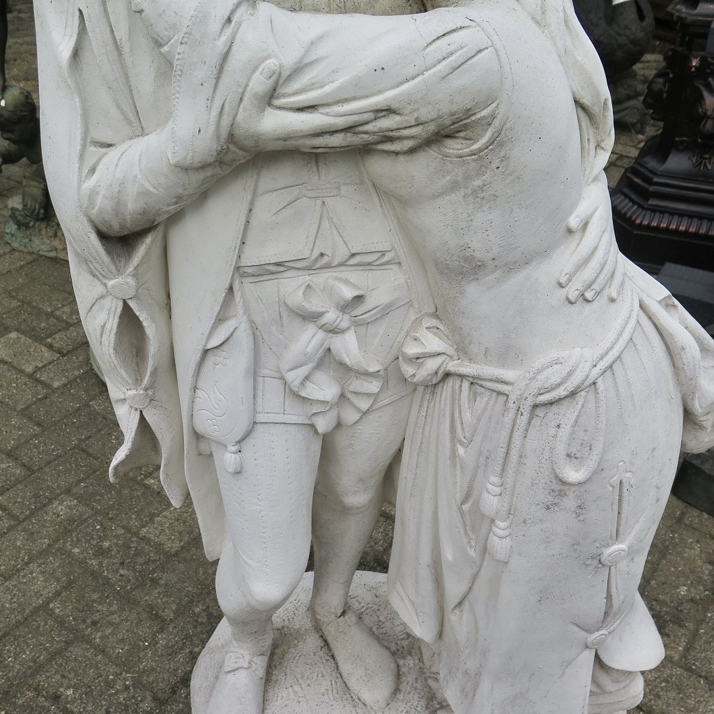 Dekoration Skulptur Beton Liebespaar Mittelalter 1,40 m