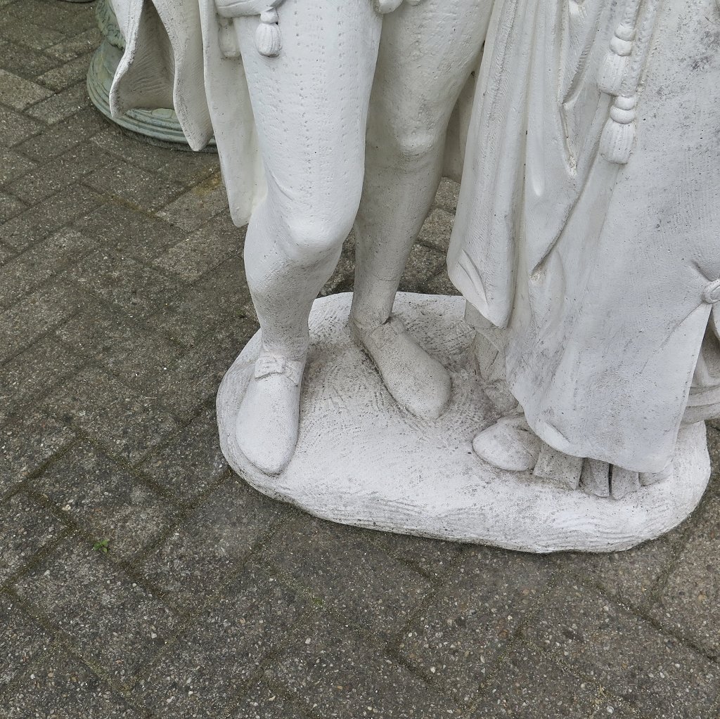 Dekoration Skulptur Beton Liebespaar Mittelalter 1,40 m