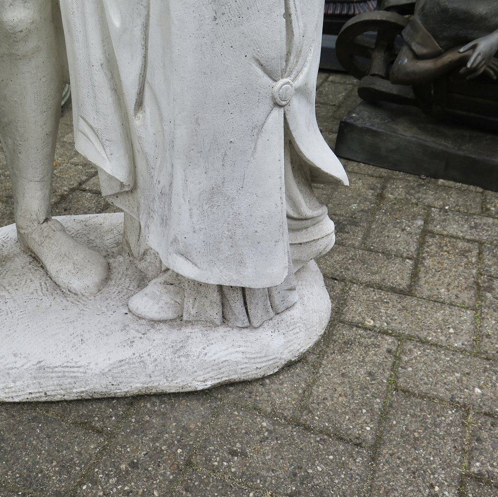 Dekoration Skulptur Beton Liebespaar Mittelalter 1,40 m