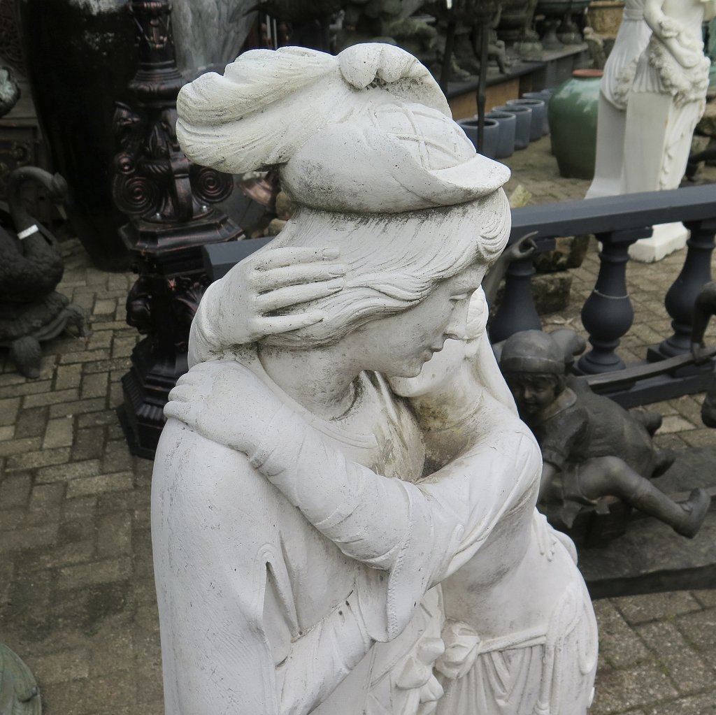 Dekoration Skulptur Beton Liebespaar Mittelalter 1,40 m