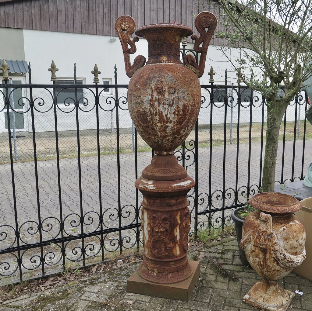 Blumenkübel Amphore auf Sockel Gusseisen 2,08 m
