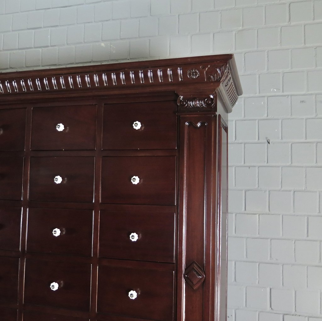 Apothekerschrank Ladenschrank Anna Mahagoni 2,50 m