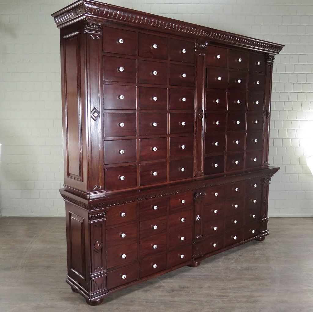 Apothekerschrank Ladenschrank Anna Mahagoni 2,50 m