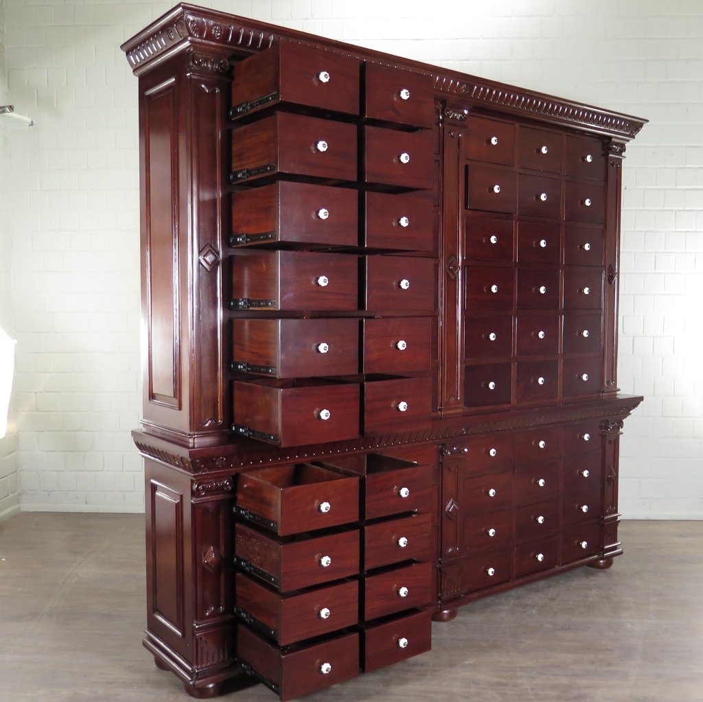 Apothekerschrank Ladenschrank Anna Mahagoni 2,50 m