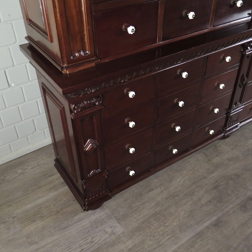 Apothekerschrank Ladenschrank Anna Mahagoni 2,50 m