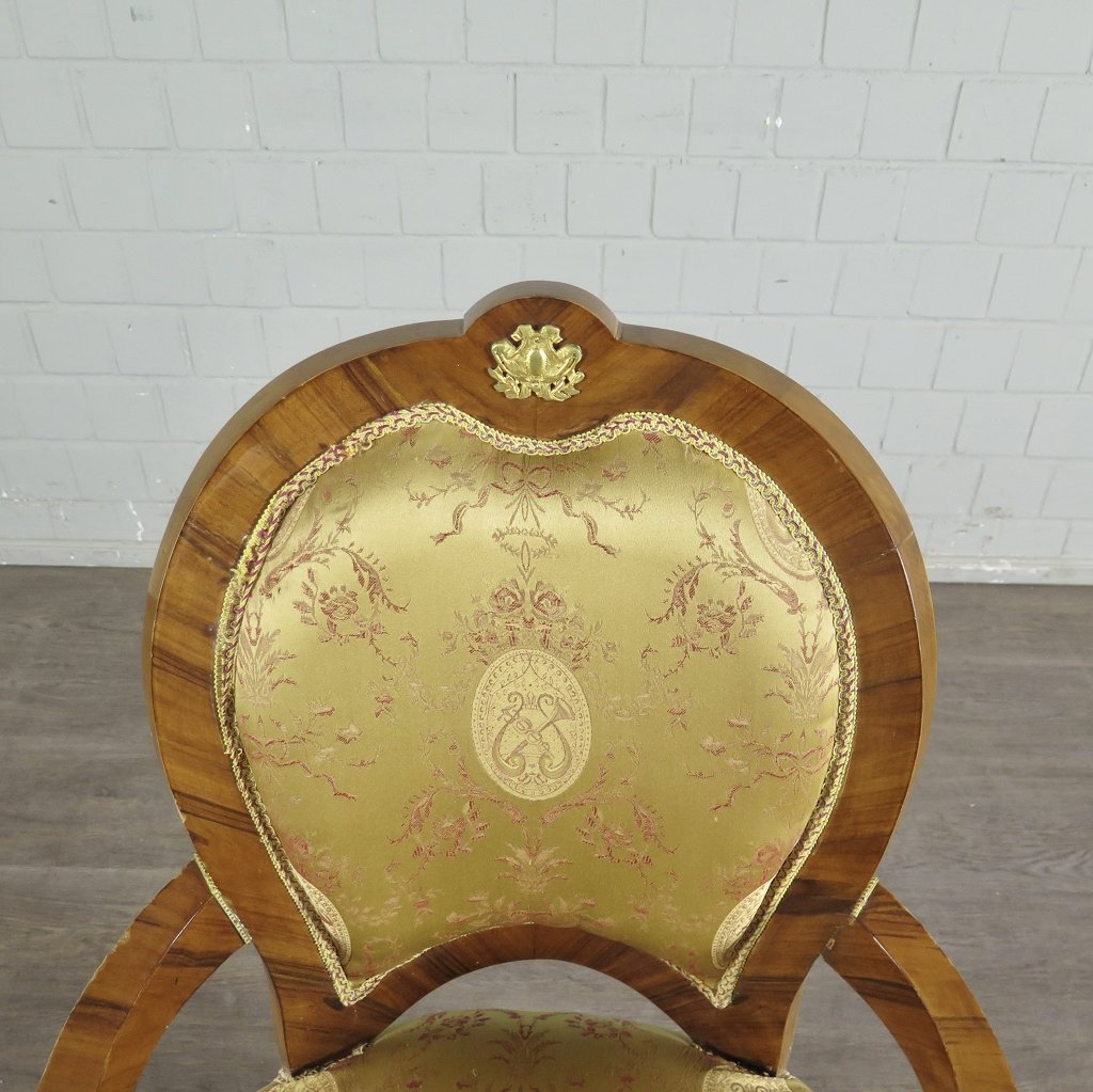 Barockstuhl Stuhl Nussbaum Gold Neubarock
