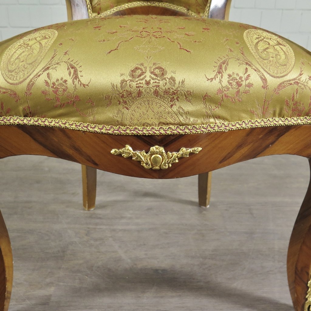 Barockstuhl Stuhl Nussbaum Gold Neubarock