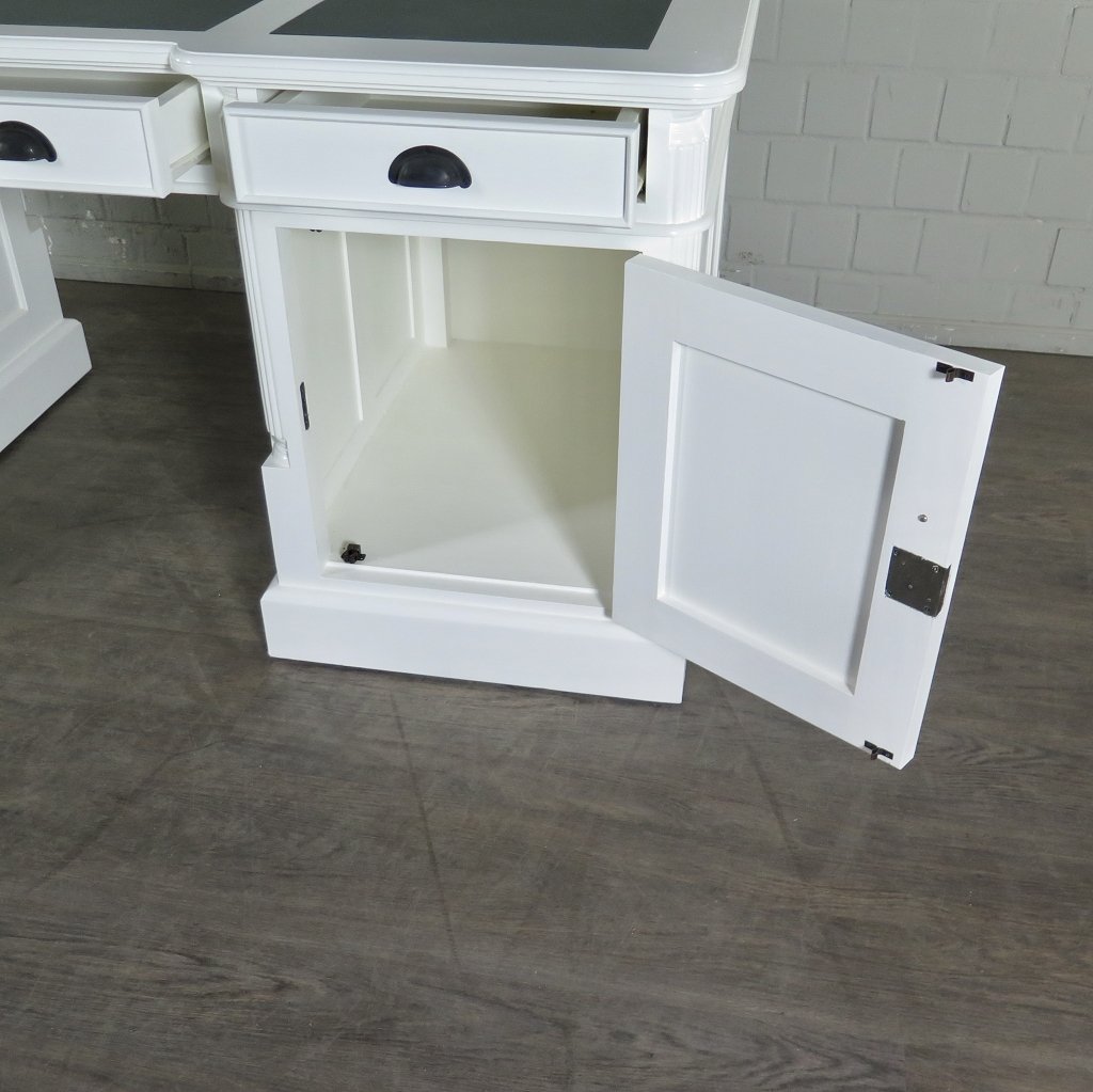 Schreibtisch Teakholz Weiß 1,80 m