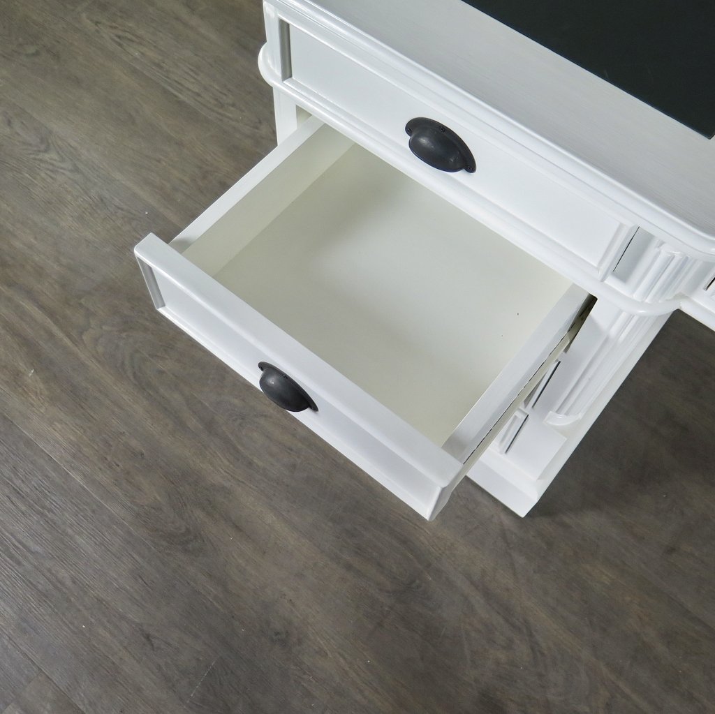 Schreibtisch Teakholz Weiß 1,80 m