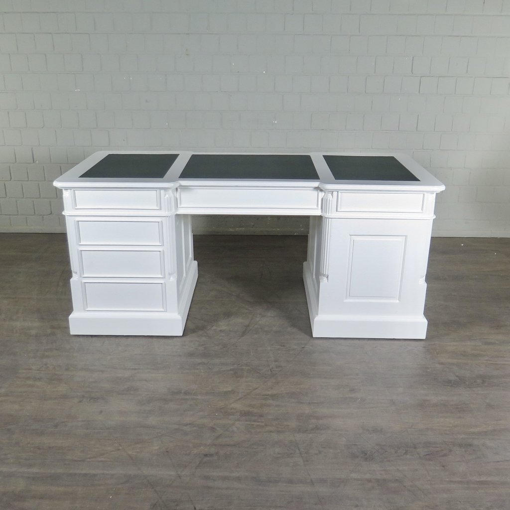Schreibtisch Teakholz Weiß 1,80 m