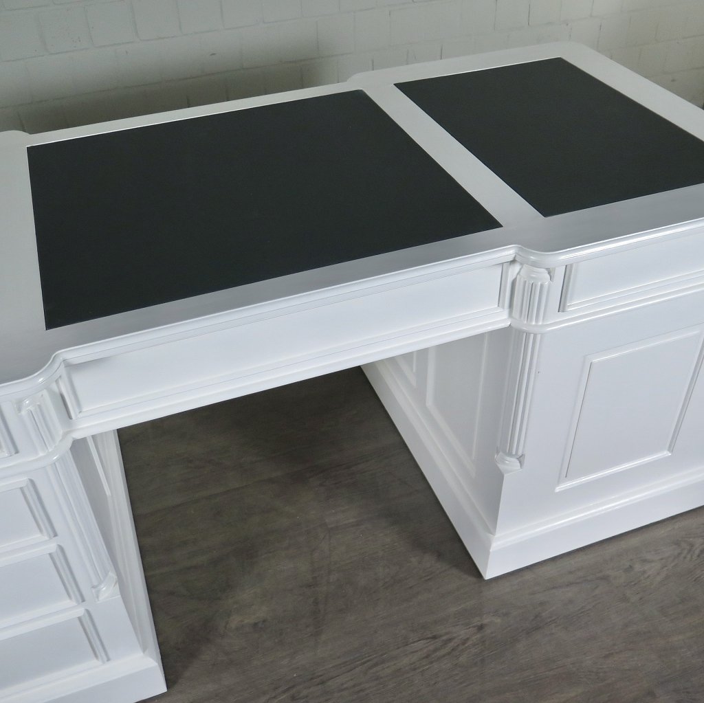 Schreibtisch Teakholz Weiß 1,80 m