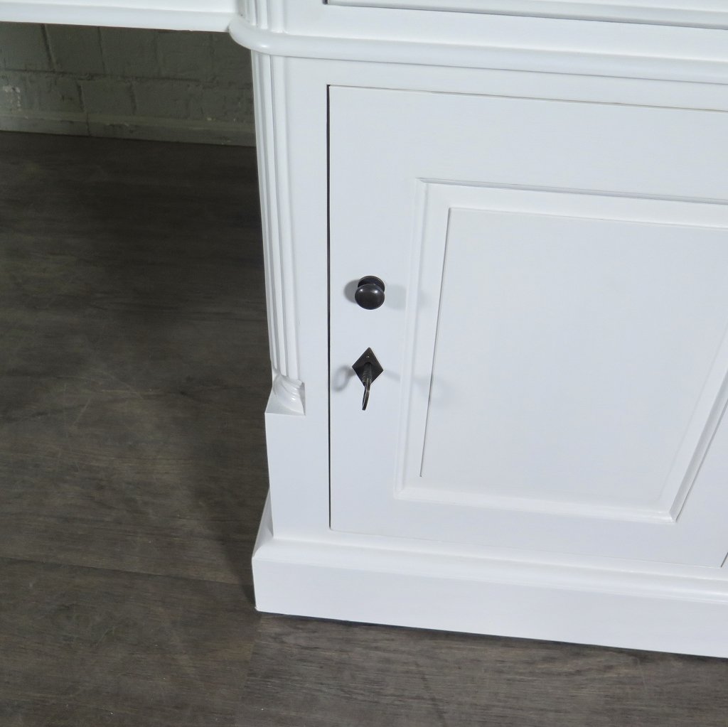 Schreibtisch Teakholz Weiß 1,80 m