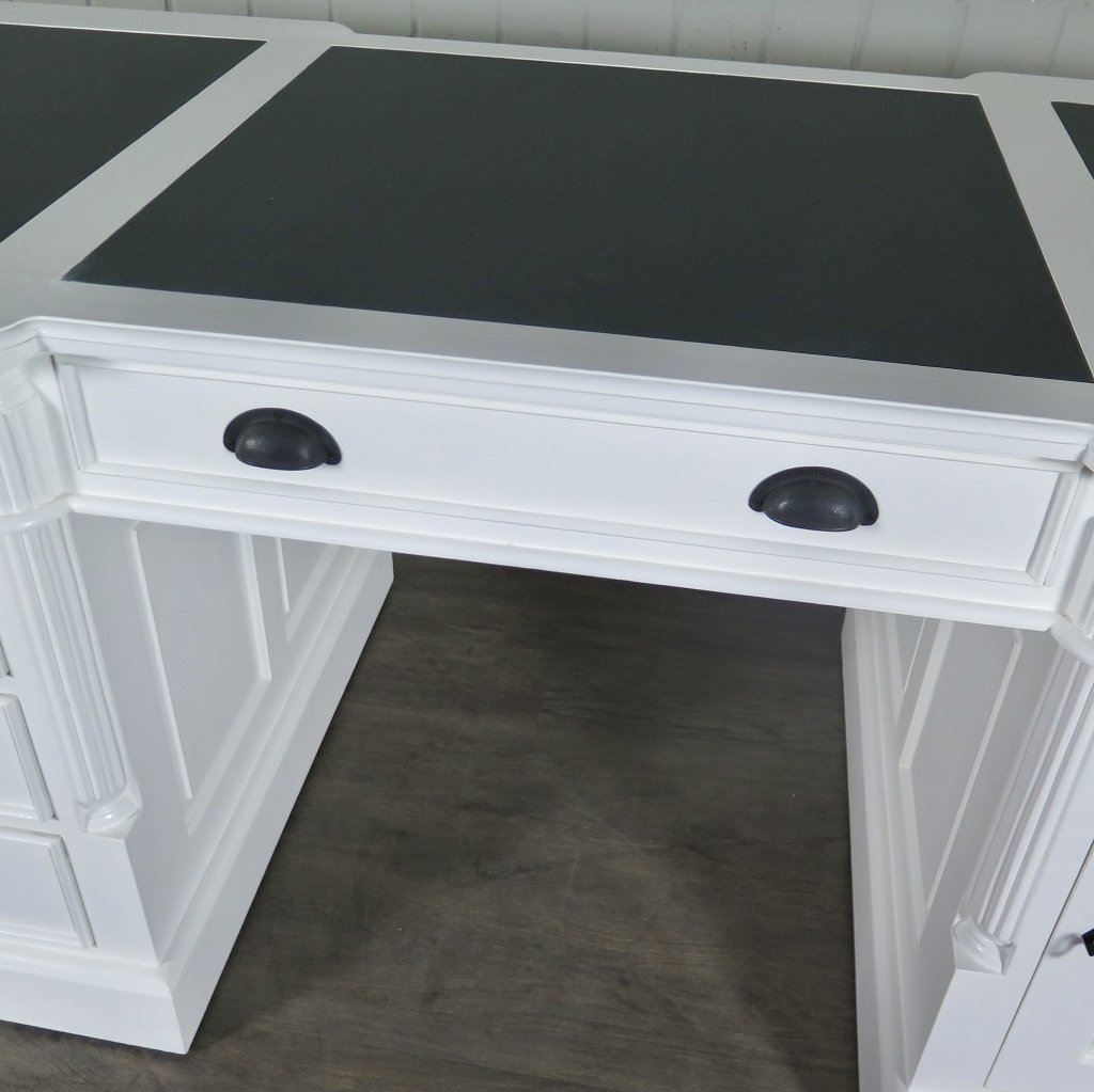 Schreibtisch Teakholz Weiß 1,80 m