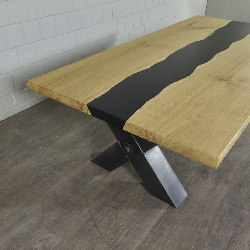 Couchtisch Wohnzimmertisch Eiche Epoxy 1,60 m x 0,80 m