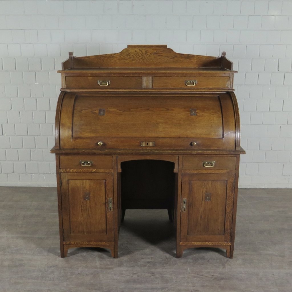 Schreibtisch mit Aufsatz Jugendstil 1910 Eiche