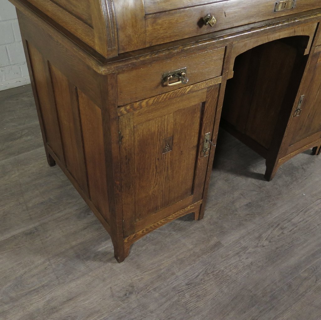 Schreibtisch mit Aufsatz Jugendstil 1910 Eiche