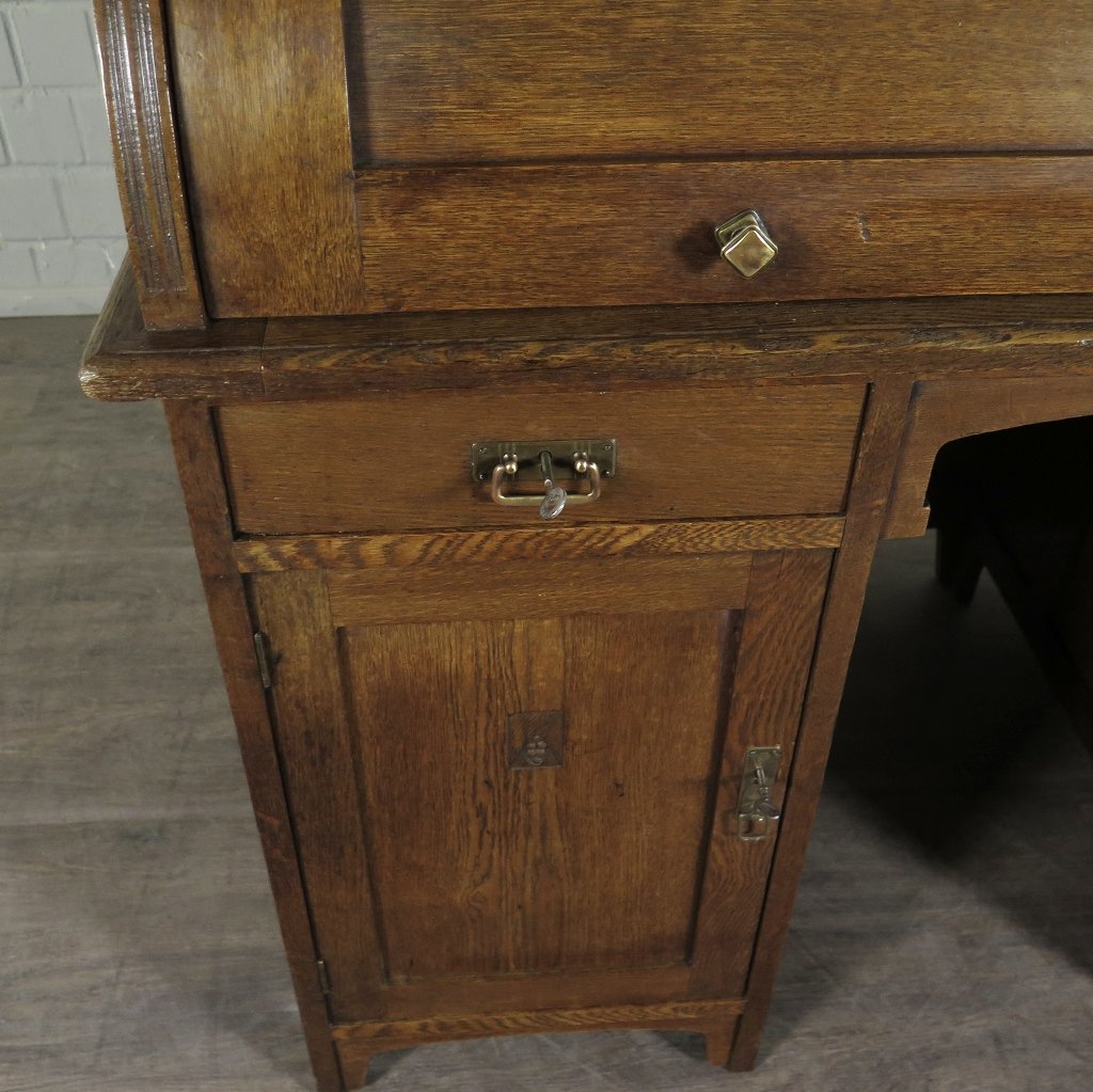 Schreibtisch mit Aufsatz Jugendstil 1910 Eiche