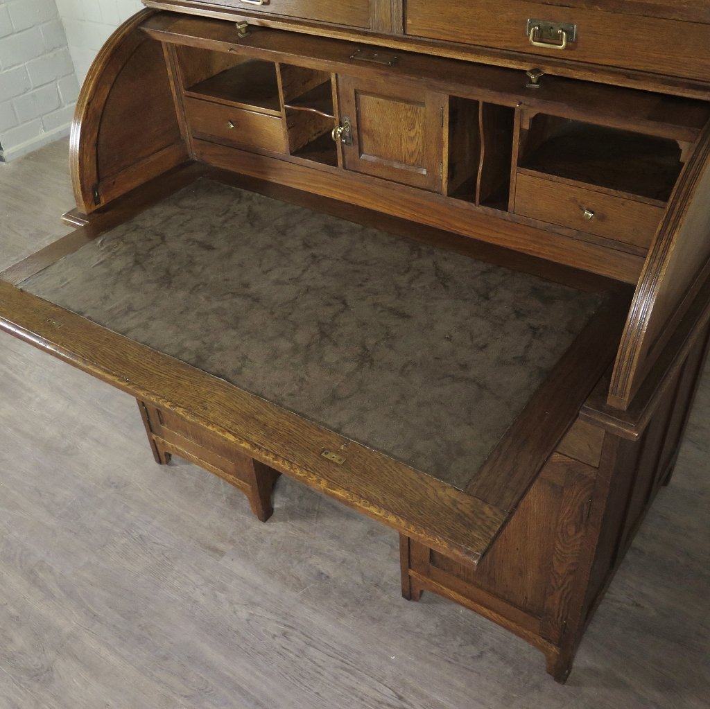 Schreibtisch mit Aufsatz Jugendstil 1910 Eiche