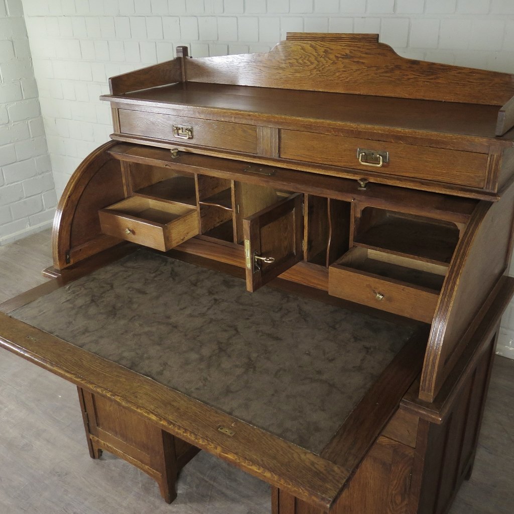Schreibtisch mit Aufsatz Jugendstil 1910 Eiche