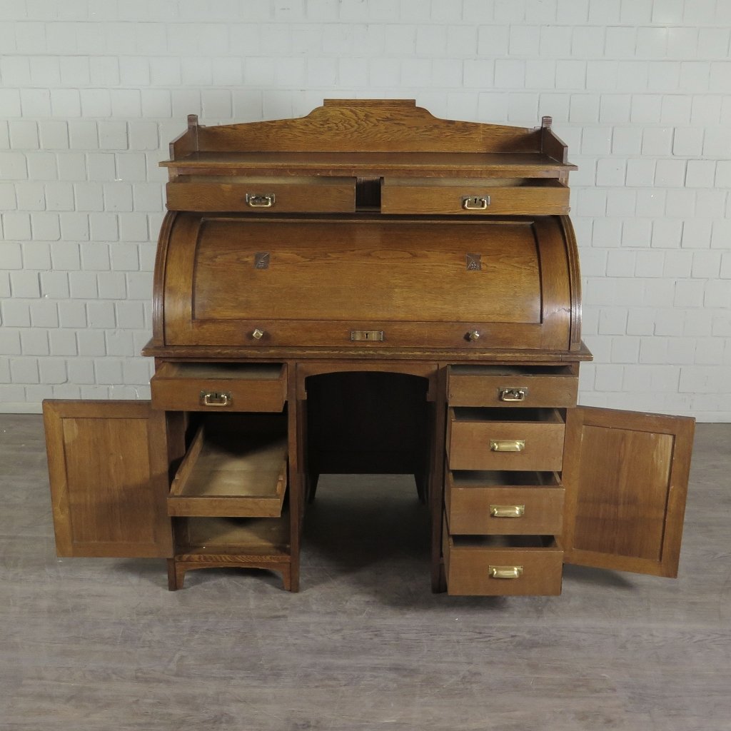 Schreibtisch mit Aufsatz Jugendstil 1910 Eiche