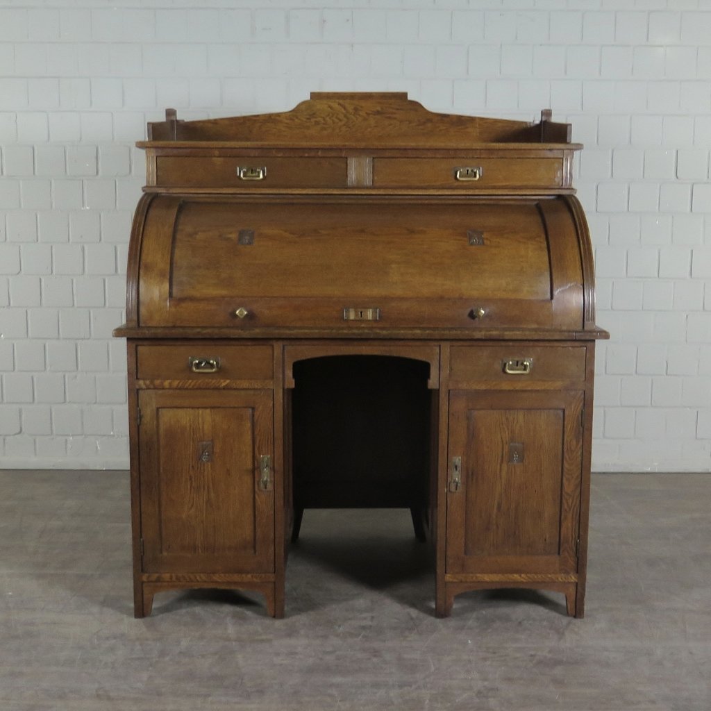 Schreibtisch mit Aufsatz Jugendstil 1910 Eiche