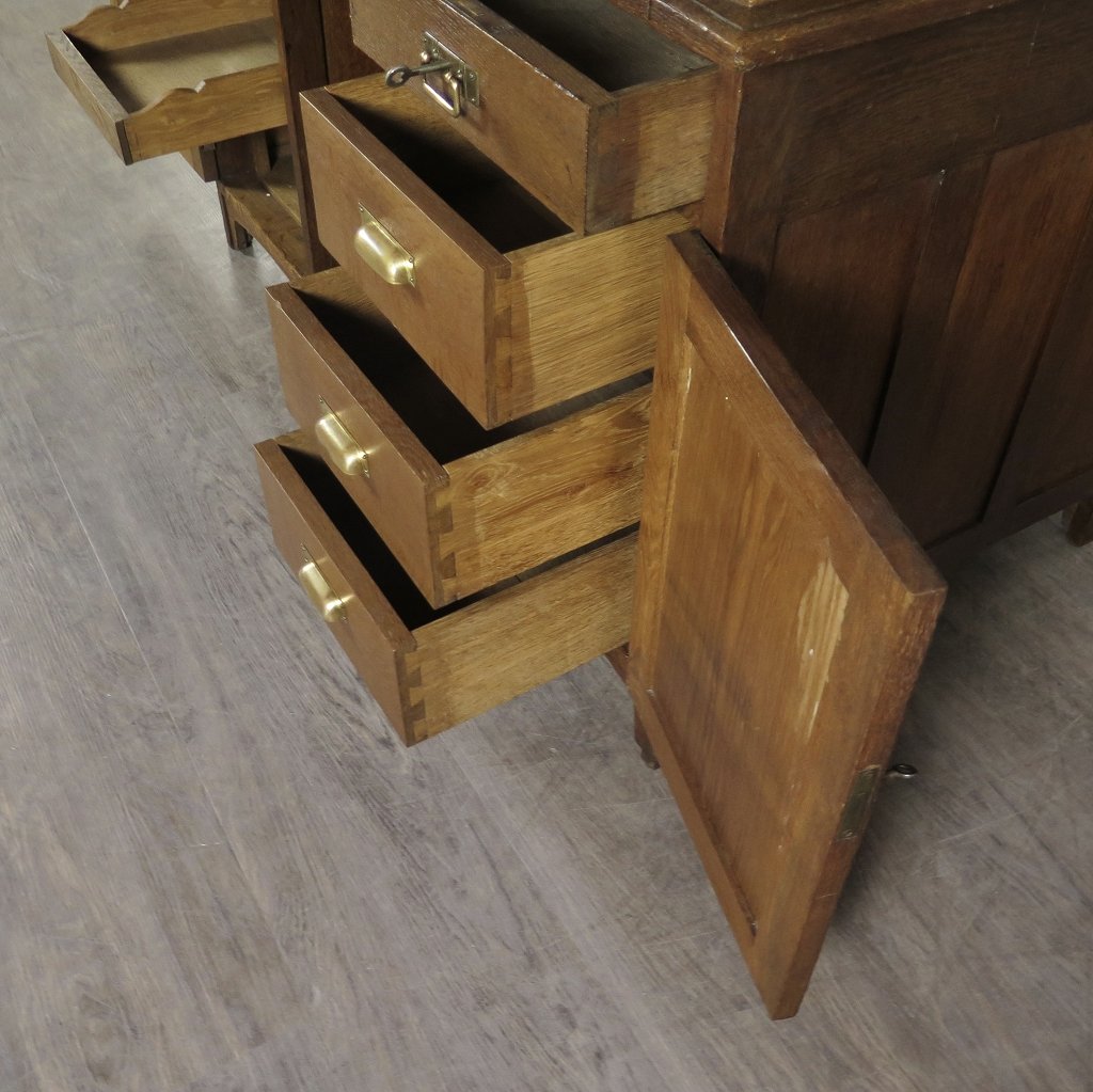 Schreibtisch mit Aufsatz Jugendstil 1910 Eiche