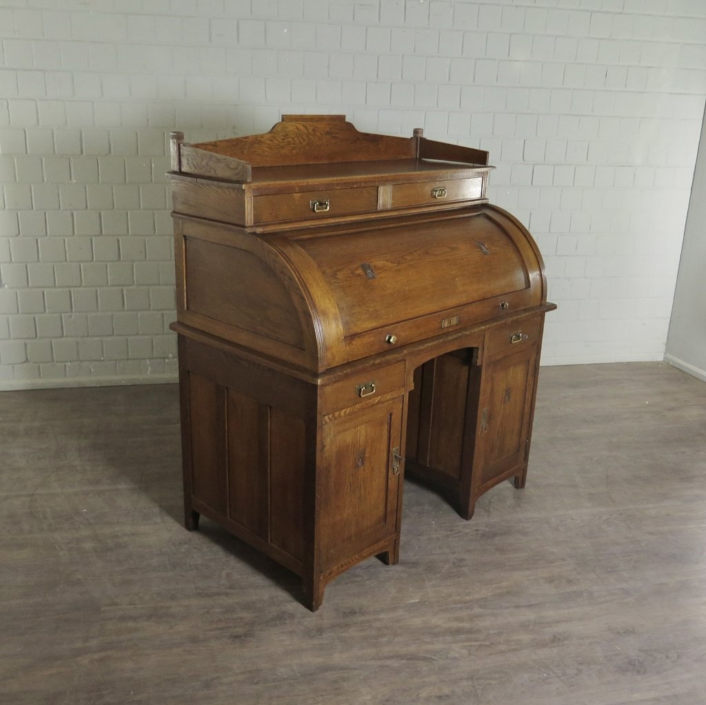 Schreibtisch mit Aufsatz Jugendstil 1910 Eiche