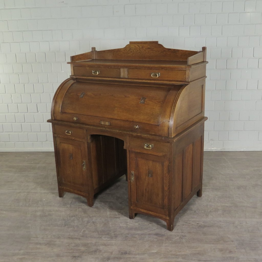 Schreibtisch mit Aufsatz Jugendstil 1910 Eiche
